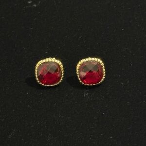 Carolee Clip On Earrings Red